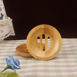 Round Mini Soap Dish Creative Environmental Protection Natural Bamboo Soap Holder Drying Soap Holder Free Shipping LX9046