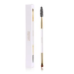 Docolor Eyebrow Brush and Comb Wood Professional Angled Makeup Brush for Eyebrows Synthetic Hair Wooden Make Up