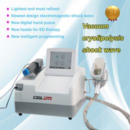 Newest cool cryotherapy machine with acoustic radial shock wave therapy for cellullite reduction and ED treatment