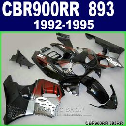 Marka Yeni Fairing Kiti Honda CBR900RR CBR 893 1992-1995 Siyah Kırmızı Alevler Set CBR 900 RR 09 10 11 WW50