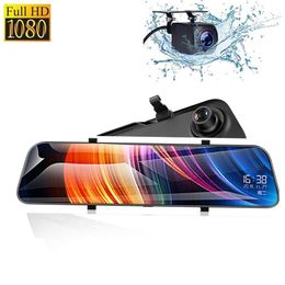 12" big IPS screen car DVR dashcam rearview mirror camera stream media recorder Huawei Hi3559 chip Sony IMX335 sensor 2K+1080P/170°+140°