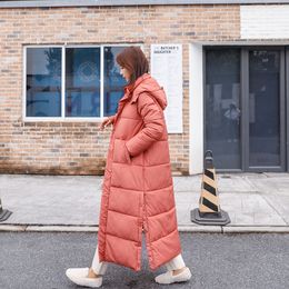 Parka Coat X-Long Winter Jacket Women Fur Collar With Hooded Plus Size Female Warm 2010 winter Lady Overcoat Outwear Quilted