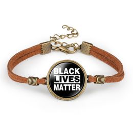 Vintage Leather Bracelets Black Lives Matter I Cant Breathe I Have A Dream Letters Fashion Men Charm Bracelet Bangle Jewellery for Women Gifts