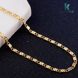 KASANIER free shipping gold and silver Clavicular necklace stamp fashion women 2MM width Figaro necklace Guarantee Long Jewellery Gift