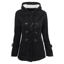 Women Parkas Slim Causal Coat Spring Autumn Winter Lady Overcoat Female Hooded Coat Zipper Horn Button Outwear Jacket Casaco Feminino