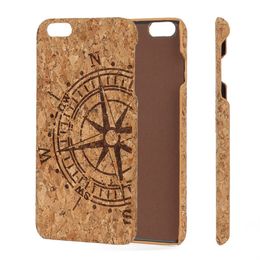 U&I Blank Cork Wood Phone Cases For iPhone 6 6s 7 8 X 6Plus 7Plus Hard PC Back Dirt-resistant Protect Mobile Phone Case