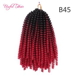 14inch natural lenght Spring Twist Crochet Braids Hair Extension Ombre Blonde Bouncy Marley Twist Crochet Braids Hair Extensions jumbo braid