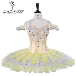 Yellow classical ballet Stage Professional pancake tutu child performance tutu dress BT9267