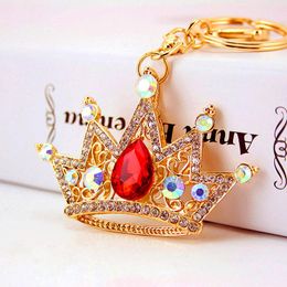 Fashion- Pendant Key Chains 48 *72mm Gold Tone Alloy Crystal Rhinestone Royal Fashion Ornament Car Key Ring Keychains Party Gift