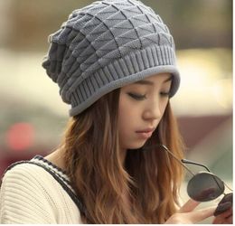 New hat men and women fashion winter Korean triangle diamond pile pile knitted wool hat WY371