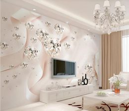 3d stereoscopic wallpaper Pink 3d wallpapers transparent 3d stereo Jewellery wallpapers TV background wall
