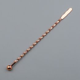 Threaded Swizzle Stick Bar Tool Coffee Cocktail Stirring Rod Stainless Steel