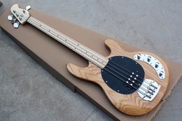 Factory Custom 4 strings Electric Bass Guitar with ASH Body,Maple Fingerboard,Black Pickguard,Offer Customised