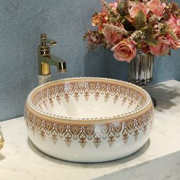 Jingdezhen ceramic sink wash basin Counter Top painted ceramic bowls Ceramic Wash Basin Bathroom Sink
