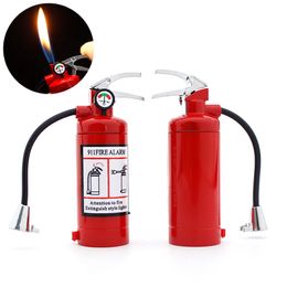 Novel Lighter Metal Fire Extinguisher Style Free Fire Refillable Butane Gas Lighter Cigarette Lighters For Collection Decoration