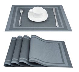 PVC Dining Tables Placemat Heat Resistant Sustainable Mats Anti Slip Washable Table Mat Restaurant Plate Pad