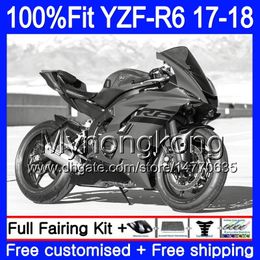 Injection Kit For YAMAHA YZF600 YZF R6 YZF 600 Glossy grey hot YZF-R6 17 18 248HM.39 YZF R 6 YZF-600 YZFR6 2017 2018 Fairing Body + 7Gifts