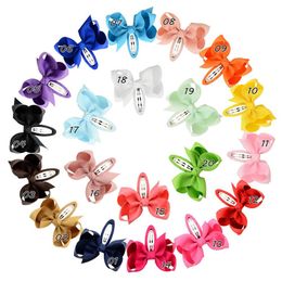 Designer Baby Bow bb Hairpin Hairclip hair pins Bows Hair grips children Girls Solid Hair Clips Kids Accessories Barrettes headwear