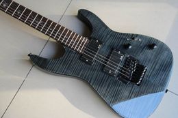 Factory Custom New Electric Guitar Model Skull Inlay Signature In Charcoal Burst 20120110