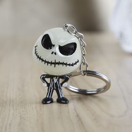 The Nightmare Before Christmas Keychain Jack Skellington Key Ring Hanger head glowed in dark figure toy keychains