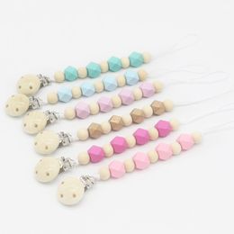 Baby Pacifier Clip Chain Wooden Pacifier Clips Holder Chupetas Soother Pacifier Clips Leash Strap Nipple Holder For Infant Feeding Z11