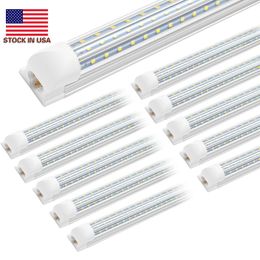 Stock In US + Cnsunway 20/Pack Double Row Integrated T8 8ft Led Tube Light Cold White 120W Clear Lens