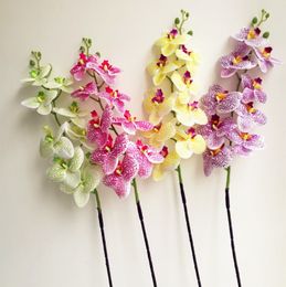 HOT Fake Spot Printing Orchid Flower Phalaenopsis Butterfly Moth Orchid Orchids for Wedding Decorative Artificial Flowers