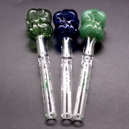 6 Inch Jade Smoking Pipes Cabbage Design Pyrex Glass Oil Burner Water Bong Dab Rig Clear Tube for Tobacco