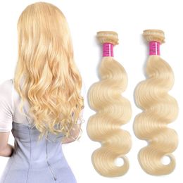 Malaysian Body Wave Virgin Hair Extensions Blonde COlro 613# Straight 613# Two Or Four Bundles 10-30inch 100% Human Hair Wefts Silky Hair