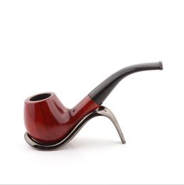 Classic curved red sandalwood pipe manual solid wood filter pipe