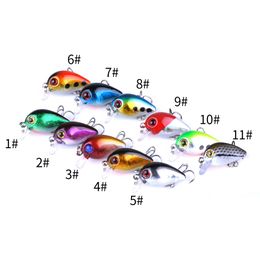 New Crank Hard fishing Lures 3CM 1.5G 10#hooks Hard bait Stick bait Japanese lures Diving Depth:0.1-0.2M 30PCS free shipping