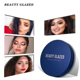 BEAUTY GLAZED Single Highlighter Powder Palette 8 Colours High Gloss Shimmer Powder iluminador Repair Face Pallet Makeup Cosmetic