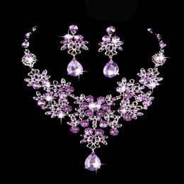 Necklace and earrings Jewellery set wholesale custom new product listing diamond Jewellery set rhinestone Jewellery set