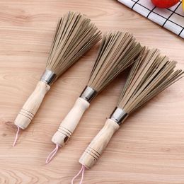 Natural Bamboo Brush Kitchen Wash Dishes Tools Wash Pot Cleaning Brush Non-stick Oil Durable Wooden Handle NO290