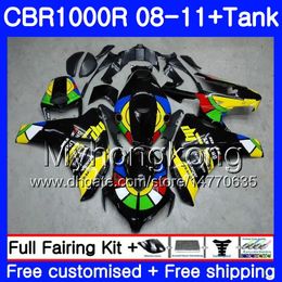 Body +Tank For HONDA CBR1000 RR CBR 1000 RR 08 09 11 277HM.19 CBR1000RR 08 09 10 11 CBR 1000RR 2008 2009 2010 2011 Graffiti frame Fairings