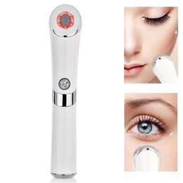 Heated Sonic Eye Massager Electric Face Lifting Pen Skin Tightening Anti Wrinkle Vibration Dark Circles Anti Ageing Device Gift C18112601