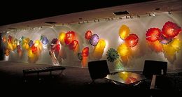 Hotel Lobby Villa Wall Decoration Blown Glass lamps Art Plates Chihuly Stuyle Custom Made Murano Glass