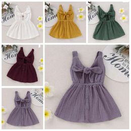 Kids Clothes Baby Girls Pudcoco Princess Dress Summer Solid Toddler Sleeveless Dresses Sunsuit Outfits Casual Clothing Sundress TLZYQ1158