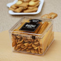 Food Grade Plastic Biscuit Packing Boxes Clear DIY Chocolate Cookies Box Wholesale Baking Candy Box Container