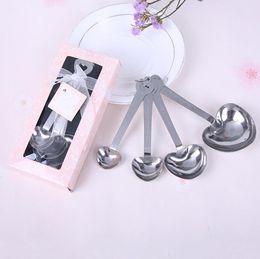 Wedding Party Gifts Heart Shaped Measuring Spoons in beautiful gift package wedding souvenir giveaway supplies SN399