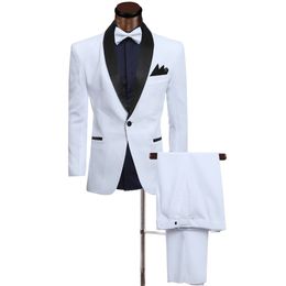 Popular One Button Groomsmen Shawl Lapel Groom Tuxedos Groomsmen Best Man Suit Mens Wedding Suits Bridegroom (Jacket+Pants+Tie) B264