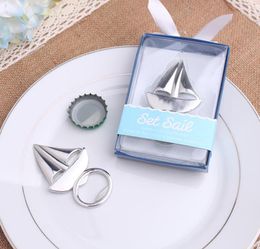 100pcs/lot Wedding Favour Beach Favours Set Sail Sailboat Bottle Opener Wine Opener-Wedding Party Gifts SN1071