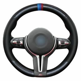 DIY Carbon Fibre Leather Steering Wheel Cover for BMW F87 F80 M3 F82 F12 F13 F85 F86