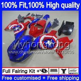 Injection For KAWASAKI ZX 14R ZZR1400 2006 2007 2008 2009 2010 2011 223MY.55 Blue stars red ZZR-1400 ZX-14R ZX14R 06 07 08 09 10 11 Fairings