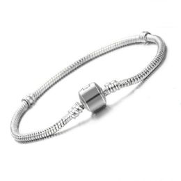 Vecalon Original 925 Solid Silver Charm Bracelets for Women Long 16-23cm Snake Bone Bracelets Wedding Jewellery