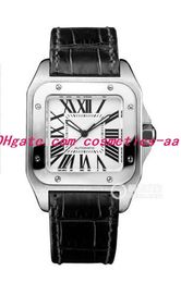 New Hot Sell Men 44mm W20107 Stainless steel Leather Strap Luxury silver Gold Bezel Wristwatch Men's Automatic Mechanical Watch