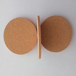 Round Plain Cork Coasters Drink Wine Mats Heat-insulated Cup Mats Wood Round Shape Cork Pads Coffee Cup Mat Table Decor GGA2686