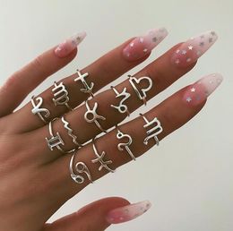 Fashion Vintage Zodiac Constellations Infinite Knuckle Rings Boho Scorpio Sagittarius BFF Variety Ladies Ring Multi- Combination Ring Set