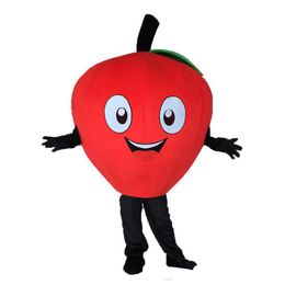 Professional custom Little red Mascot Costume cartoon Green fruit Character Clothes Halloween festival Party Fancy Dress