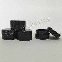 (100Pcs)10g black round small plastic jars containers with lids for cosmetic packaging,cream jar, 10cc empty sample containers